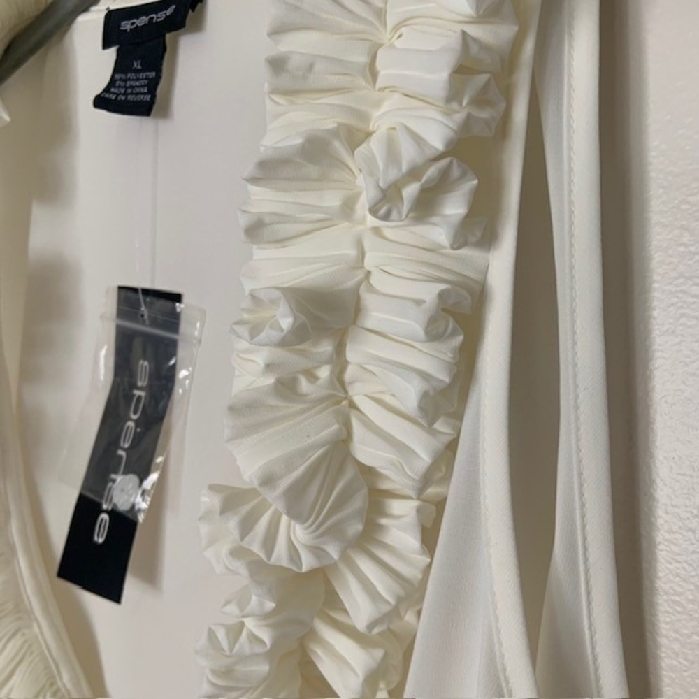 Spense NWT XL White Tank Blouse Modern Minimalist Coastal Career Professional - Picture 4 of 11
